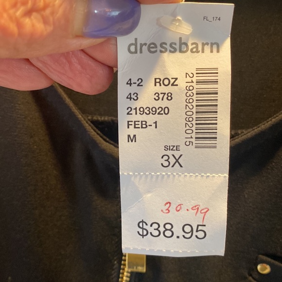 NWT Dressbarn size 3X black blouse with 1/2 zipper - brand Rox & Ali - Picture 5 of 6